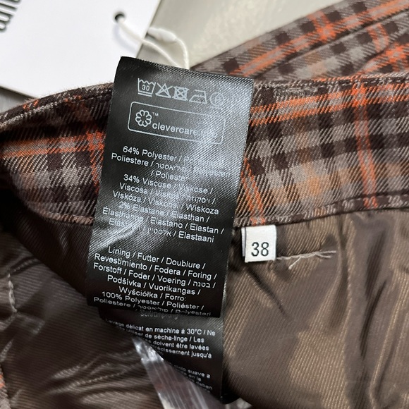 NWT - Minimum Women’s London Plaid Wide Leg Split Hem Trousers- Size 38 / M - Picture 10 of 11